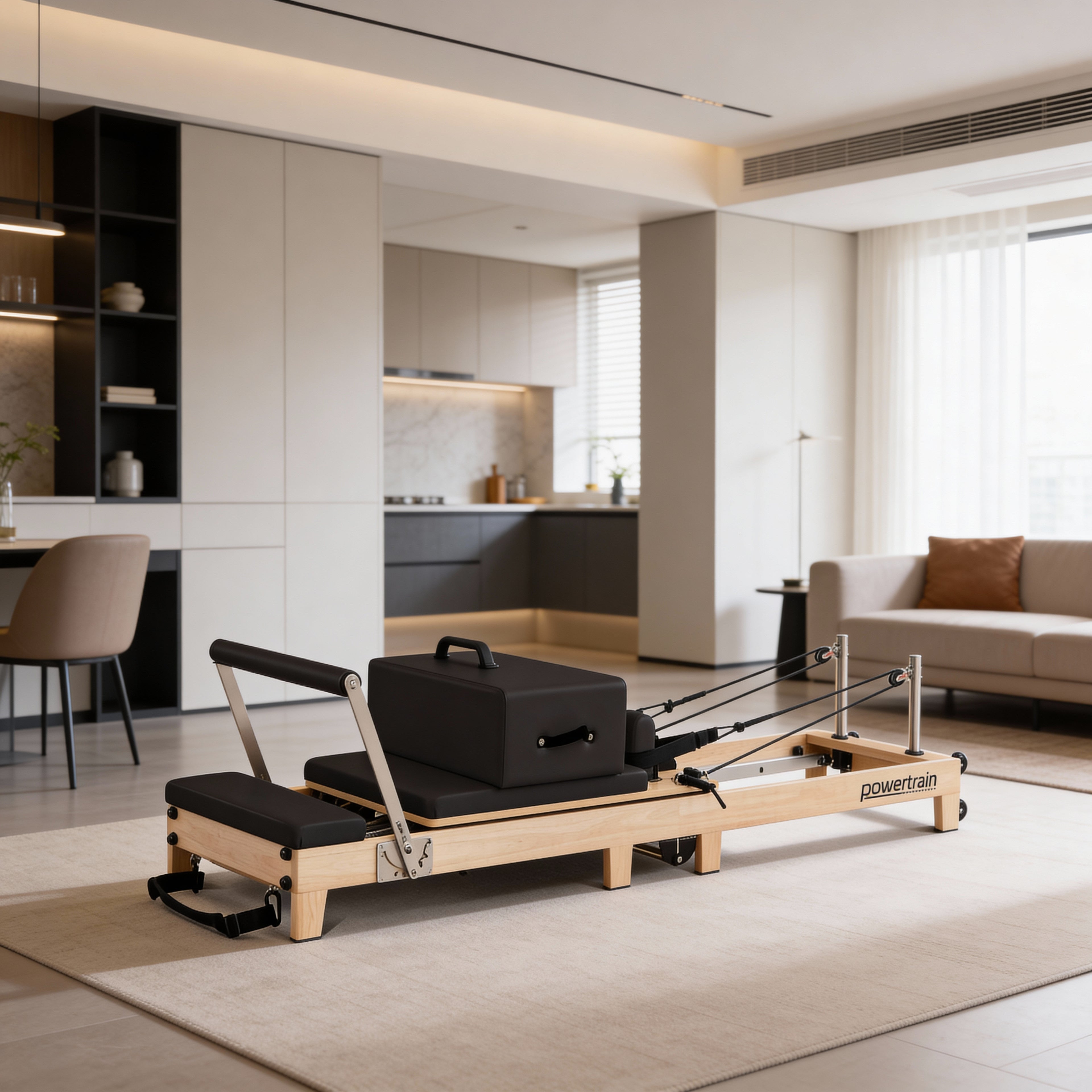 POWERTRAIN Wooden Folding Pilates Reformer